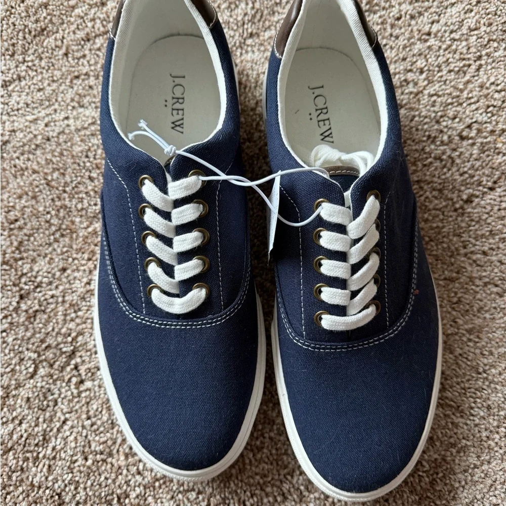 J. Crew Navy‎ Canvas Sneakers NWT Sz 10-M